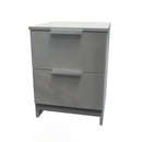 Paris Ready Assembled Bedside Table with 2 Drawers  - Uniform Matt & Dusk Grey