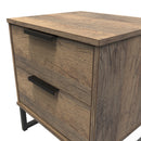 Havana Ready Assembled Bedside Table with 2 Drawers  - Vintage Oak