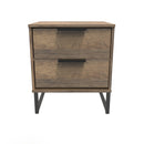 Havana Ready Assembled Bedside Table with 2 Drawers  - Vintage Oak