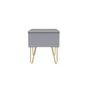 Glitz Ready Assembled Bedside Table with 1 Drawer  - Shadow Matt & Grey