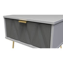 Glitz Ready Assembled Bedside Table with 1 Drawer  - Shadow Matt & Grey