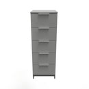 Paris Ready Assembled Tallboy Chest of Drawers with 5 Drawers  - Uniform Matt & Dusk Grey