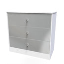Porto Ready Assembled Chest of Drawers with 3 Drawers  - Uniform Matt & White Matt