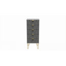 Glitz Ready Assembled Tallboy Chest of Drawers with 5 Drawers  - Shadow Matt & Grey