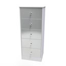 Porto Ready Assembled Tallboy Chest of Drawers with 5 Drawers  - Uniform Matt & White Matt