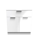Paris Ready Assembled Sideboard with 1 Drawer & 2 Doors  - White Matt & White