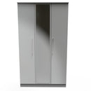 Wellington Ready Assembled Wardrobe with Triple Mirror  - Uniform Matt & Dusk Grey