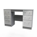 Wellington Ready Assembled Double Pedestal Desk with 6 Drawers  - Uniform Matt & Dusk Grey