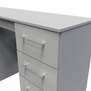 Wellington Ready Assembled Double Pedestal Desk with 6 Drawers  - Uniform Matt & Dusk Grey