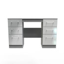 Wellington Ready Assembled Double Pedestal Desk with 6 Drawers  - Uniform Matt & Dusk Grey