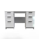 Paris Ready Assembled Double Pedestal Desk with 6 Drawers  - White Matt & White