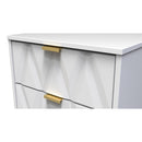 Glitz Ready Assembled Bedside Table with 2 Drawers  - White Matt & White