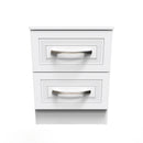 Dakar Ready Assembled Bedside Table with 2 Drawers  - Signature White