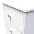 Porto Ready Assembled Bedside Table with 3 Drawers  - White Matt