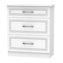 Dakar Ready Assembled Deep Chest of Drawers with 3 Drawers  - Signature White