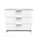 Paris Ready Assembled Chest of Drawers with 3 Drawers  - White Matt