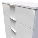 Paris Ready Assembled Chest of Drawers with 5 Drawers  - White Matt