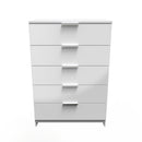 Paris Ready Assembled Chest of Drawers with 5 Drawers  - White Matt