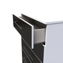 Wellington Ready Assembled Chest of Drawers with 5 Drawers  - Black Matt & White