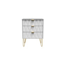 Glitz Ready Assembled Chest of Drawers with 3 Drawers  - White Matt & White