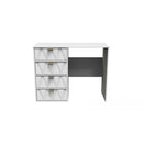 Glitz Ready Assembled Dressing Table with 4 Drawers  - White Matt & White