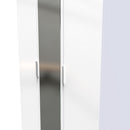 Paris Ready Assembled Wardrobe with Triple Mirror  -  White