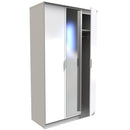 Paris Ready Assembled Wardrobe with Triple Mirror  -  White