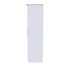 Wellington Ready Assembled Wardrobe with Triple Mirror  - Black Matt & White