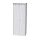 Glitz Ready Assembled Wardrobe with 2 Doors  - White Matt & White