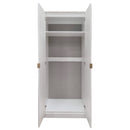 Glitz Ready Assembled Wardrobe with 2 Doors  - White Matt & White