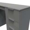 Paris Ready Assembled Double Pedestal Desk with 6 Drawers  - Uniform Matt & Dusk Grey