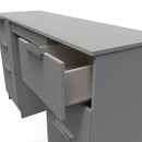 Paris Ready Assembled Double Pedestal Desk with 6 Drawers  - Uniform Matt & Dusk Grey