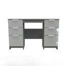Paris Ready Assembled Double Pedestal Desk with 6 Drawers  - Uniform Matt & Dusk Grey