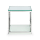 Miami Lamp Table 55x55x55cm - Glass & Silver