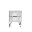Murano Bedside Table with 2 Drawers - Matt White