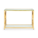 Miami Console Table 1.2m - Glass & Gold