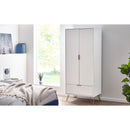 Murano Wardrobe with 2 Doors & 1 Drawers - Matt White