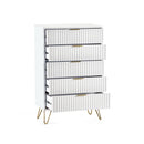 Murano Chest of Drawers with 5 Drawers 1.2m - Matt White