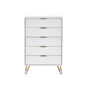 Murano Chest of Drawers with 5 Drawers 1.2m - Matt White