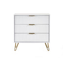 Murano Chest of Drawers with 3 Drawers 80cm - Matt White