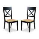 Hockley Dining Chairs Set of 2- Black/Oak