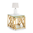 Miami Nest Of 2 Tables - Glass & Gold
