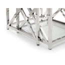 Miami Nest Of 2 Tables - Silver- Glass & Silver