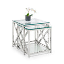 Miami Nest Of 2 Tables - Silver- Glass & Silver