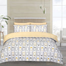 Lewis's Twin Pack Retro / Weave Duvet Set - Ochre