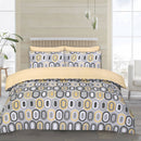 Lewis's Twin Pack Retro / Weave Duvet Set - Ochre