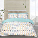 Lewis's Twin Pack Retro / Weave Duvet Set - Teal