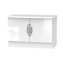 Cairo Ready Assembled TV Unit with 2 Doors  - White Gloss & White