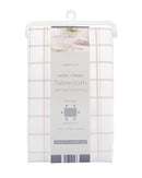 Natural Check PEVA Tablecloth 132cm x 178cm
