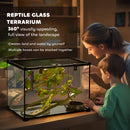 PawHut Glass Reptile Terrarium with Thermometer, Decor Kit, Heated - Black